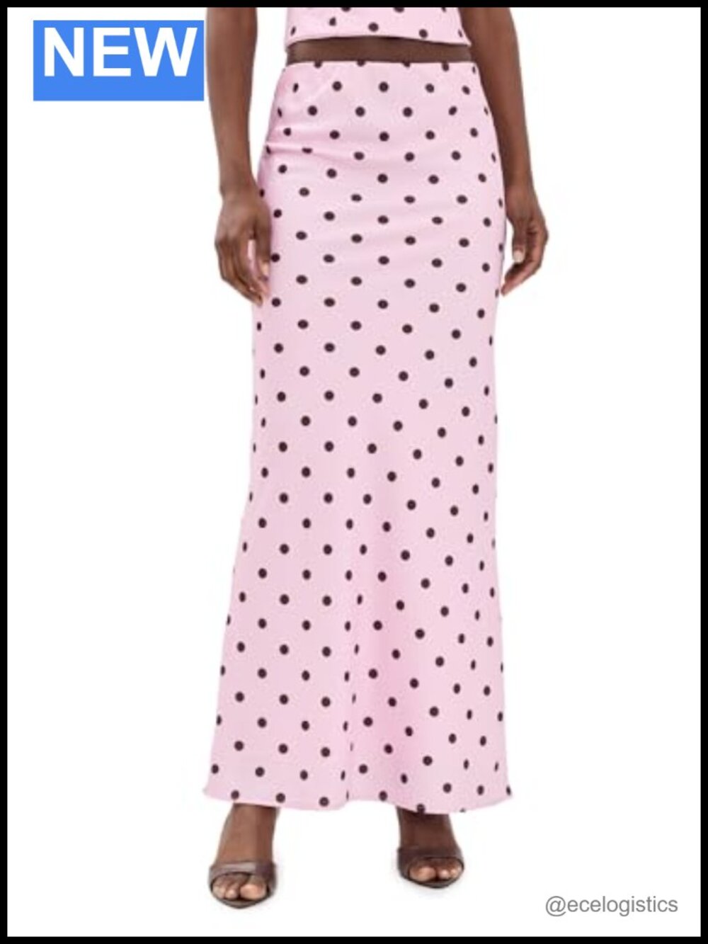 Runaway the Label Blaine Satin Polka Dot Maxi Skirt High Rise Full